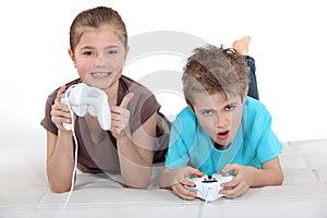 Children playing computer games