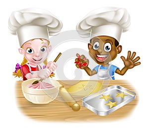 Children Playing at Cooking