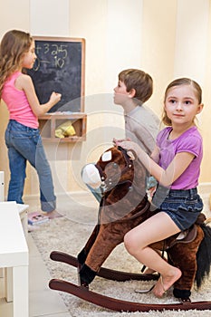 Children playing in the gameroom photo