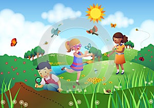 Children Playing in a Garden