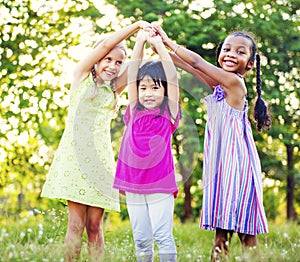 Children Playing Girls Togetherness Happiness Leisure Concept