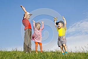 Children playing on grass