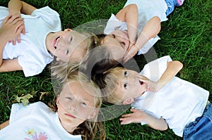 Children Playing on the Grass