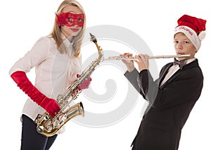 Children playing musical instruments