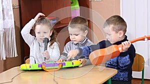 Children playing musical instruments