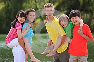 Children playing outdoors