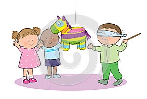 Children playing Pinata