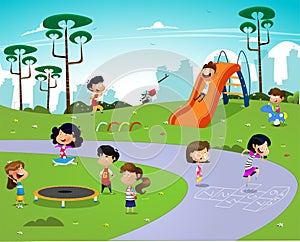 Children playing in the playground