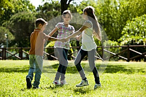 Children playing ring-around-the-rosy