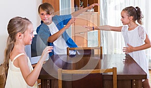 Children playing romp game