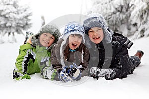 Children playing in snow