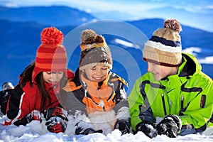 Children playing in snow