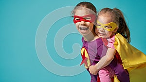 Children playing superhero