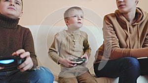 children playing video games