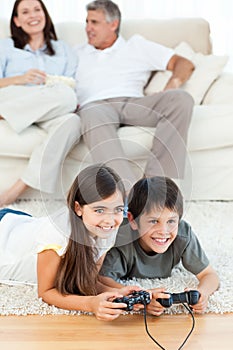 Children playing videogames
