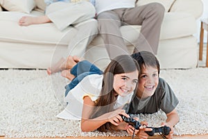 Children playing videogames