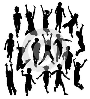 Children Plying Silhouettes