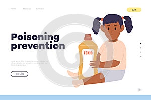 Children poisoning prevention methods for parents landing page design template online service