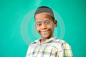 Children Portrait Young Boy Smiling Happy Black Male Child