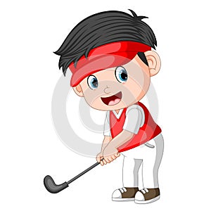 Profesionální hráč golfu ilustrační 