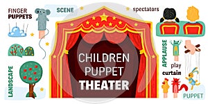 Children Puppet Theater Infographics