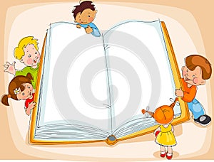 Children reading book