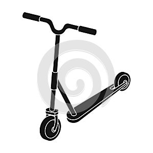 Children red scooter. Transport for children walks.Transport single icon in black style vector symbol stock illustration