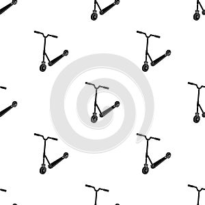 Children red scooter. Transport for children walks.Transport single icon in black style vector symbol stock illustration