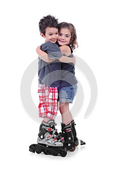 Children with roller skating