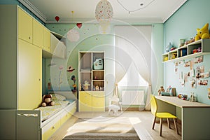 children room Interior design kids room design unisex furniture colorful