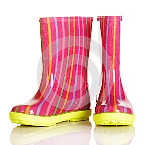Children rubber boots for walk in rain and after .