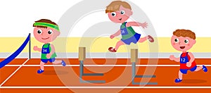 Children running obstacle race