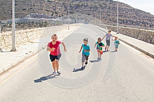 Children running race