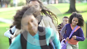 Children Running Towards Camera In Slow Motion