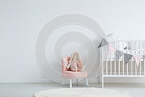 Children`s bedroom with chair