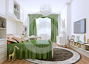 Children's bedroom in a classic style.