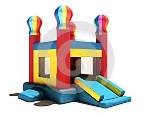 Children's Bounce house on a white background.
