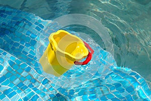 The children's bucket floats
