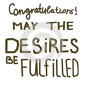 Simple cute lettering Congratulation. Hand-painted photo