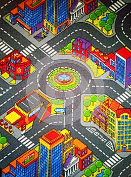 Children`s carpet with roads Big