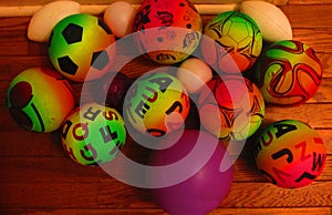 children's collection of balls