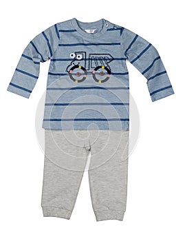 Children`s cotton suit. Isolate on white