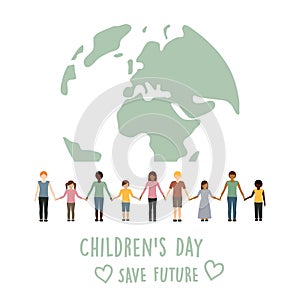 children's day children aroud the world vector