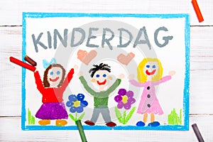 Children`s day card with Holland words: Children`s Day