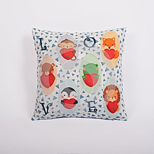 Children\'s Decorative Pillows on White Background