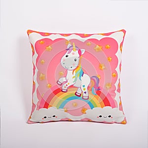Children\'s Decorative Pillows on White Background
