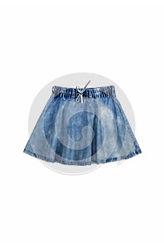 Children\'s denim skirt isolated on white