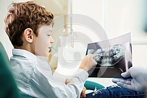 Children`s dentistry. A child in the dental office