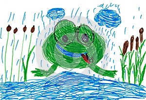 Children's drawing. frog