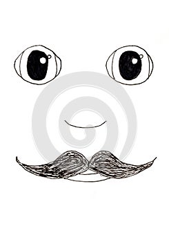 Children's drawing of a man with a mustache